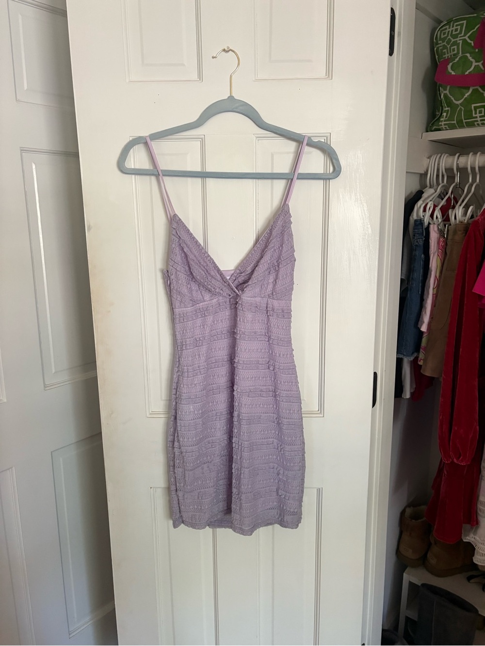 superdown Lavender Lace Slip Dress